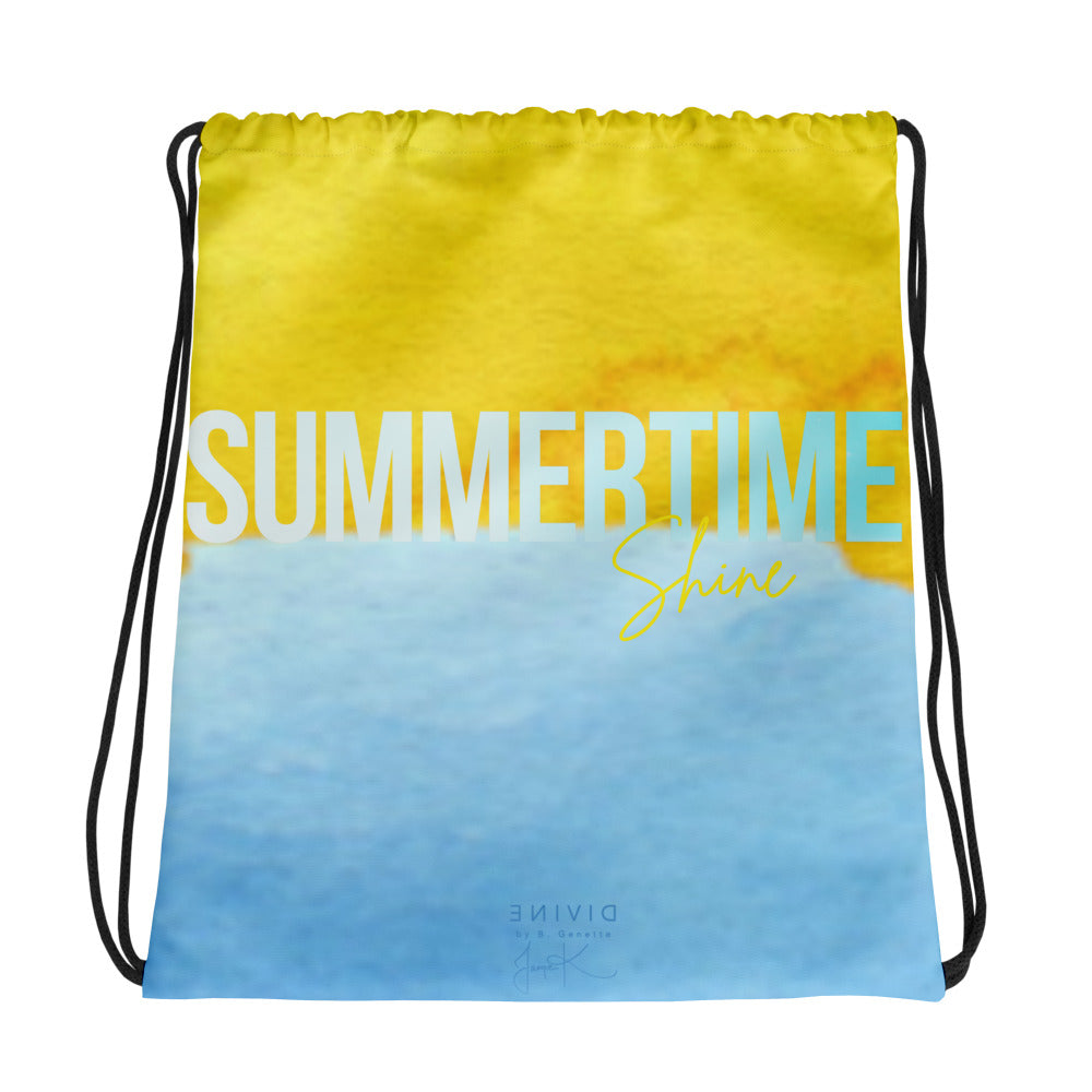 Watercolor Summertime Shine Drawstring bag