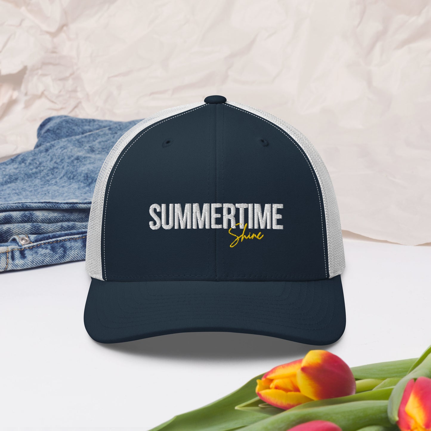 Summertime Shine Embroidered Trucker Cap