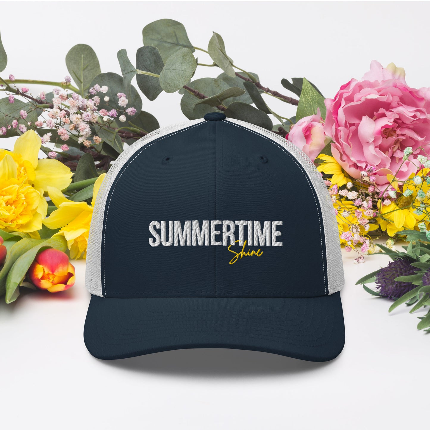 Summertime Shine Embroidered Trucker Cap