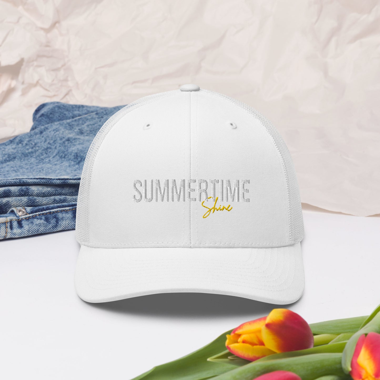 Summertime Shine Embroidered Trucker Cap