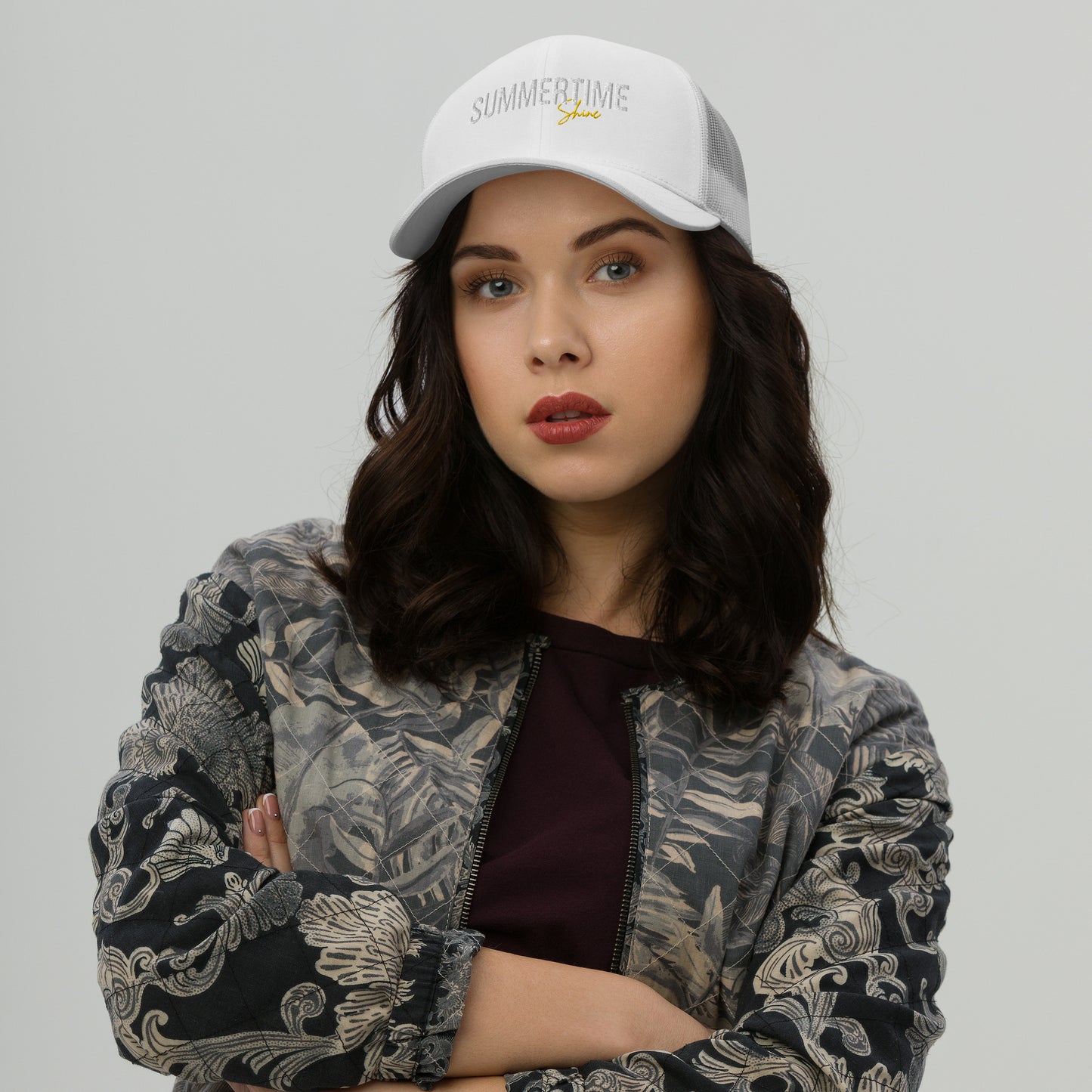Summertime Shine Embroidered Trucker Cap