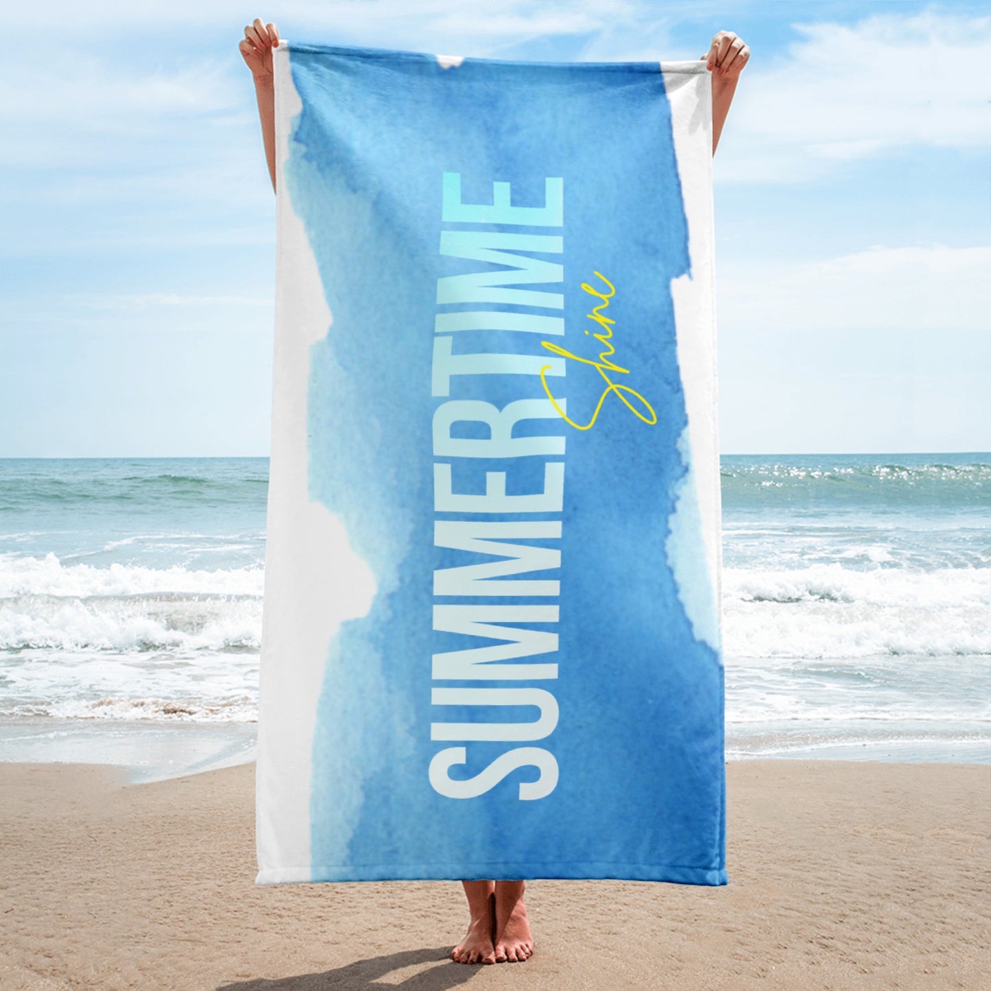 Watercolor Sea Beach Towel
